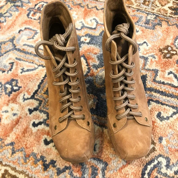 Jeffrey Cambell Havana Platform Lace Up Booties 6 - Picture 5 of 9
